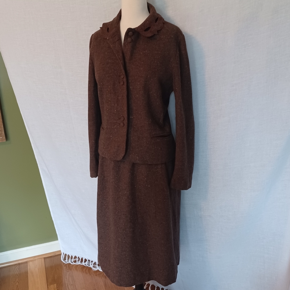 Kaufmann's 100% Wool Brown Suit Set